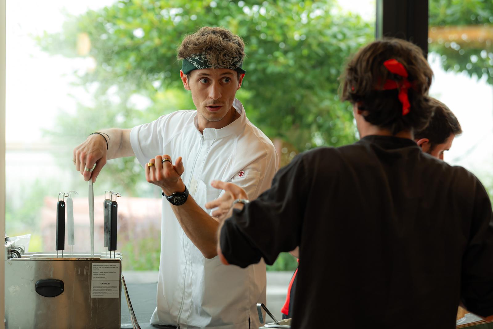 Pastasole chefs cooking pasta on site