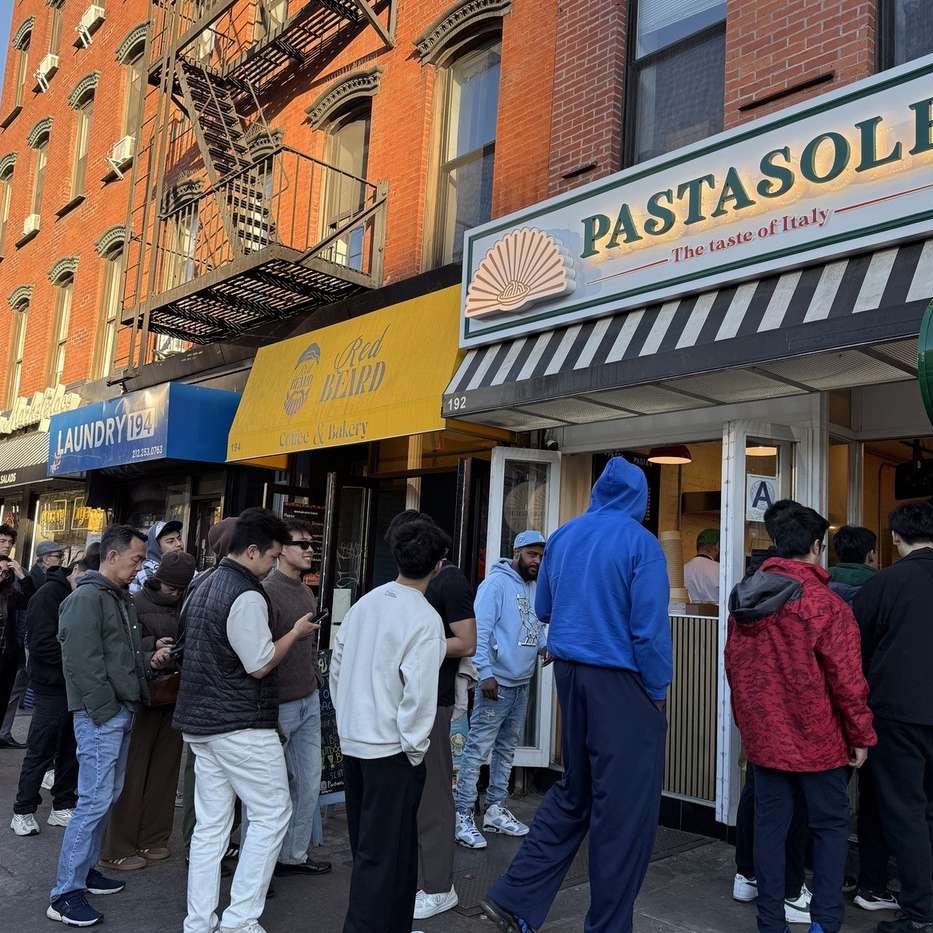 Customers lining up outside Pastasole East Village in New York